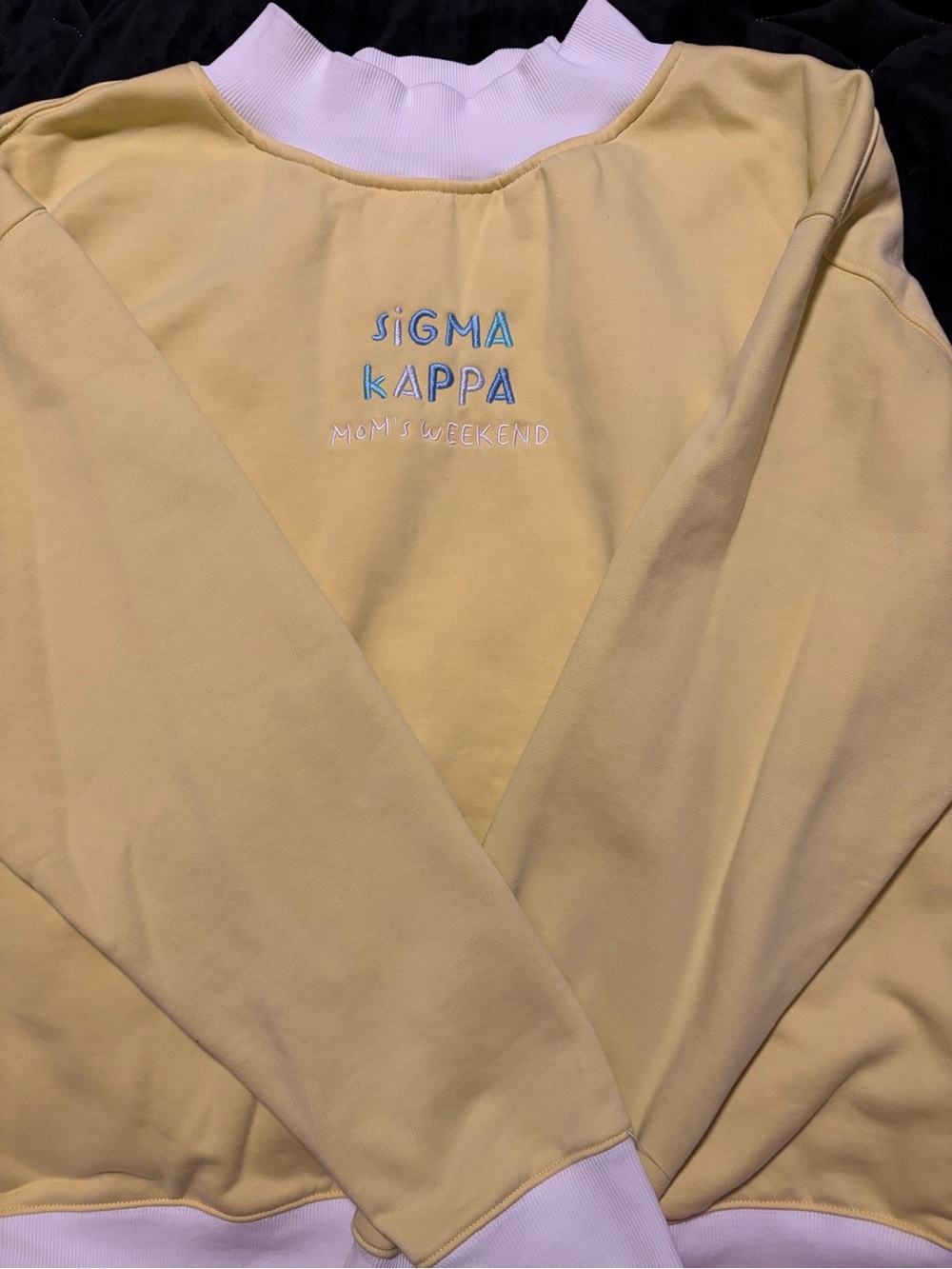 Sigma Kappa Mom's Weekend Yellow Pullover Sweatshirt